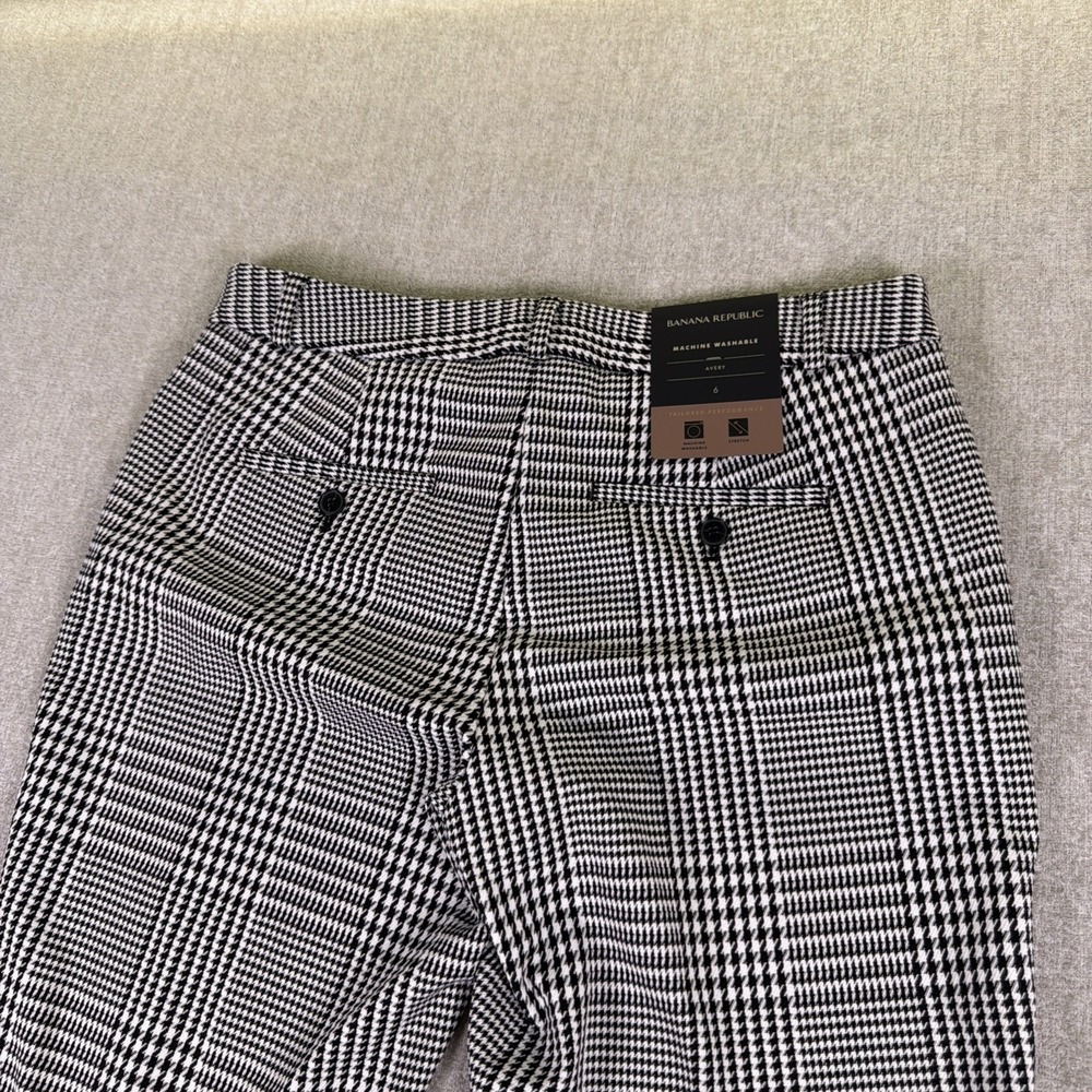 NWT Banana Republic Women 6 Avery Mid Rise‎ Straight Ankle Black/ White $70 MSRP